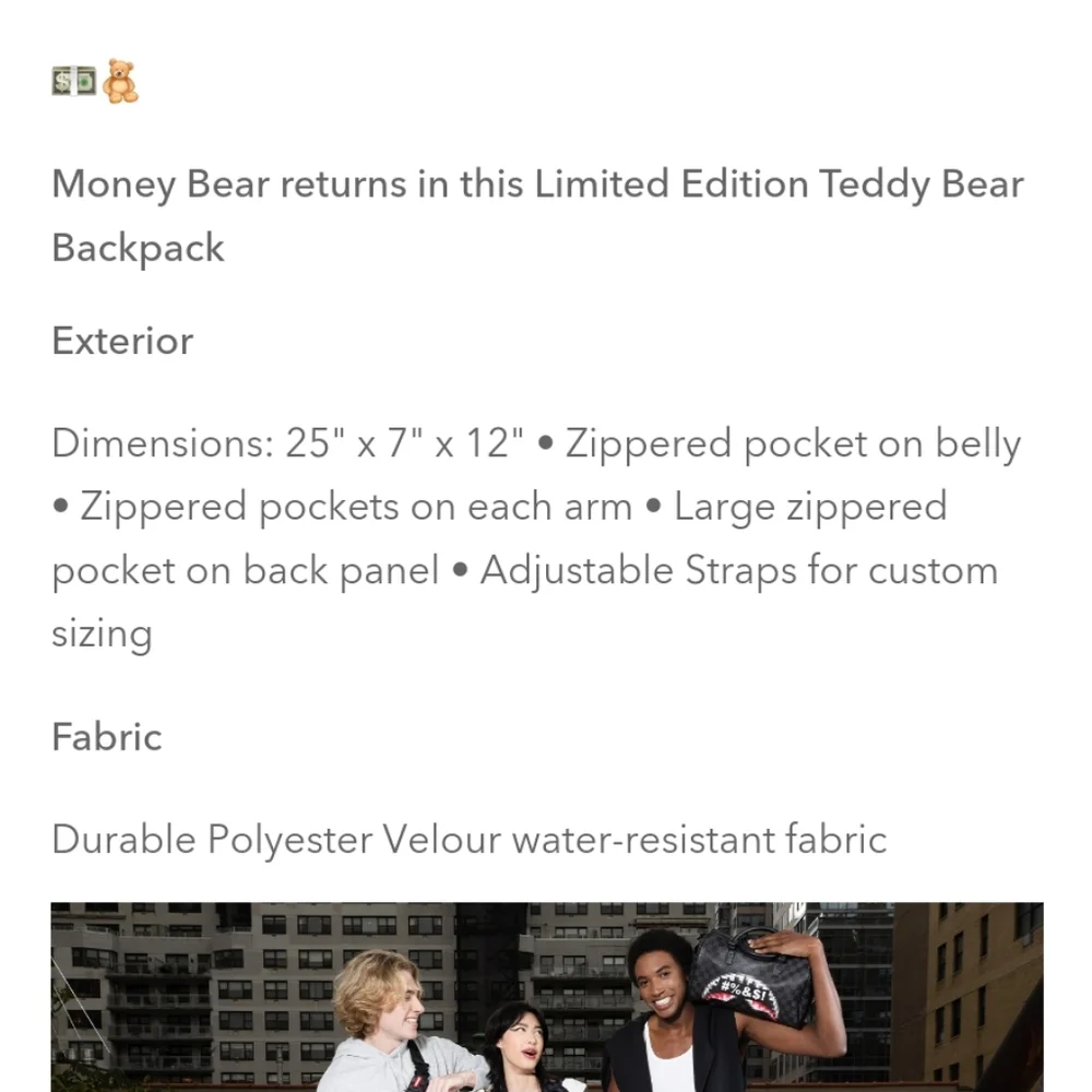 Sprayground moneybear - Picture 3 of 4